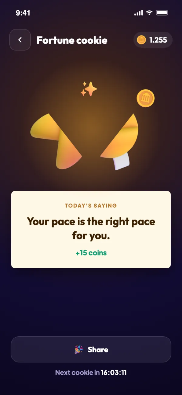 QuizBU: A fortune cookie every day
