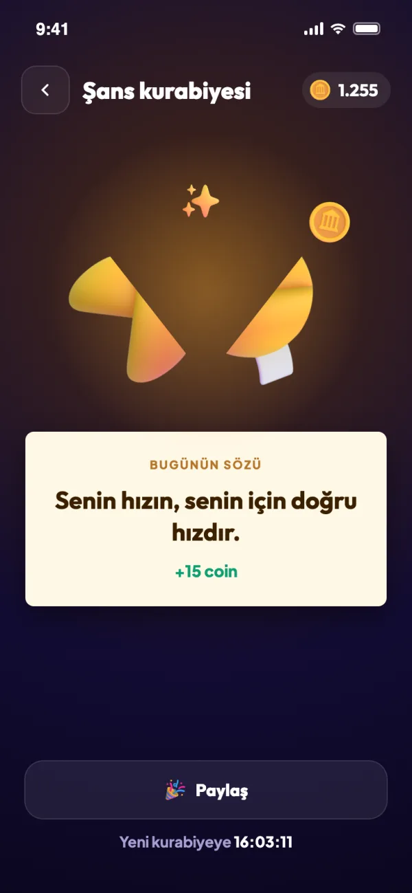 QuizBU: Her gün bir şans kurabiyesi